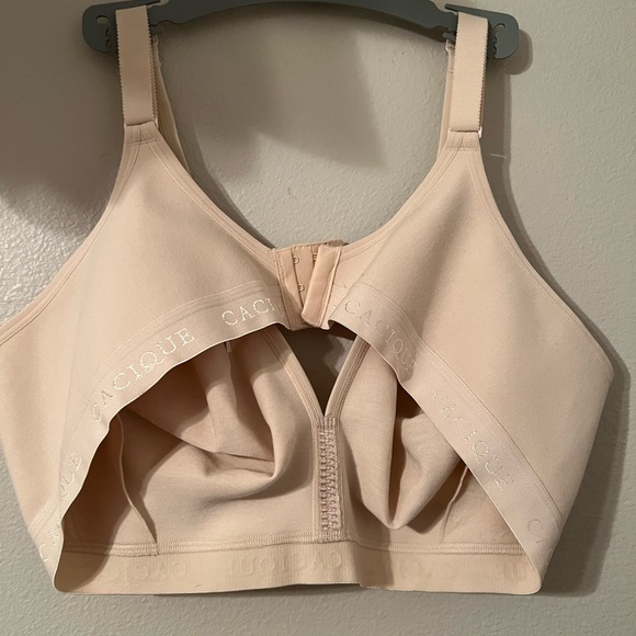 Cacique NWT Unlined Wirefree Nude full-coverage bra cotton, size 44c - Picture 6 of 9